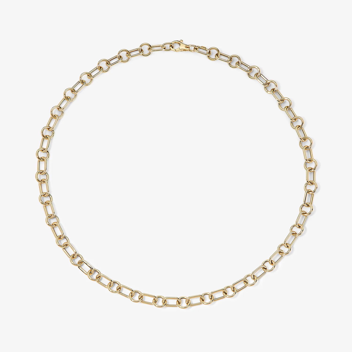 Airy Oval Round Chain Necklace