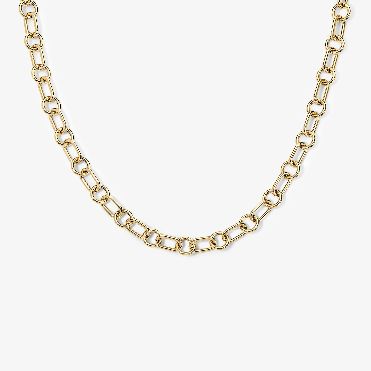 Airy Oval Round Chain Necklace - Image 5