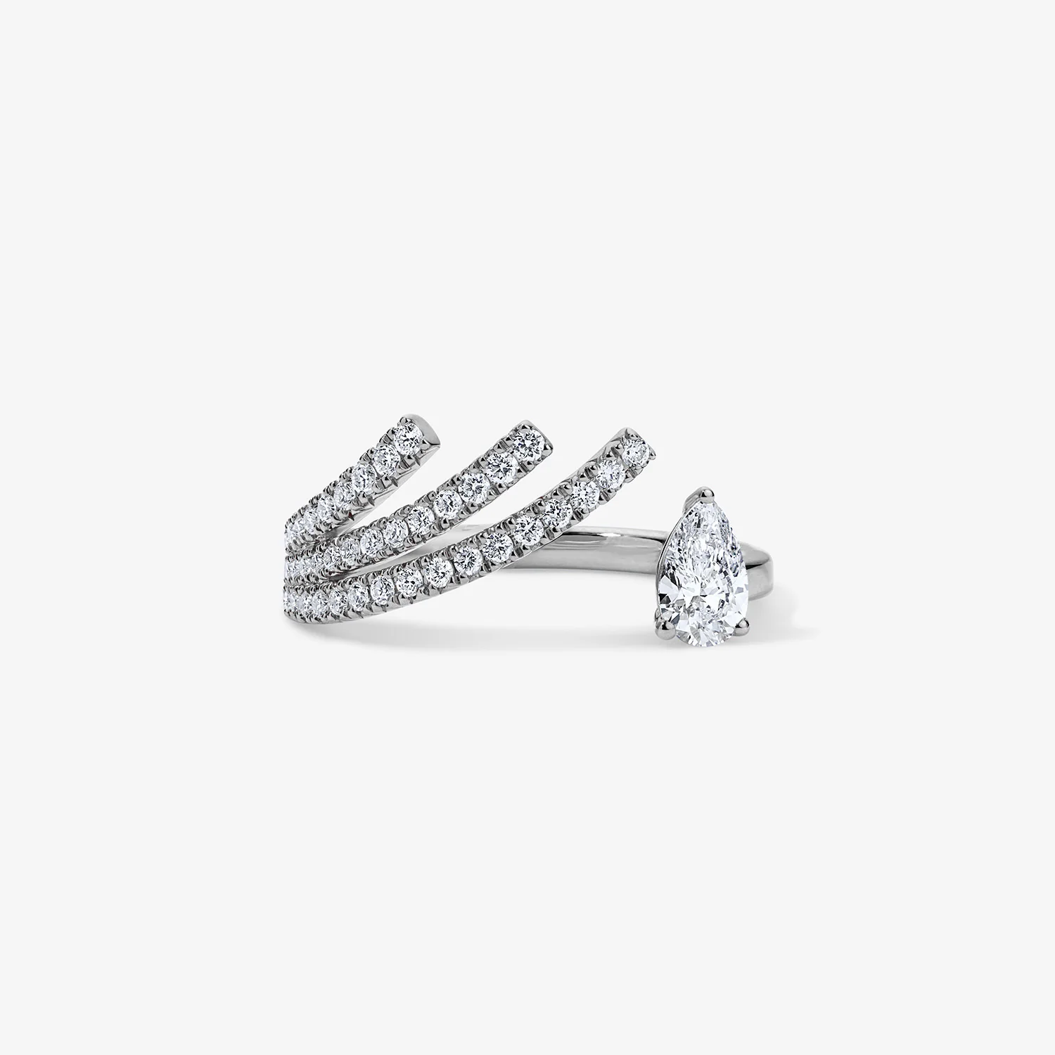 Astrid Pave Flare Ring with Floating Diamond - Image 4