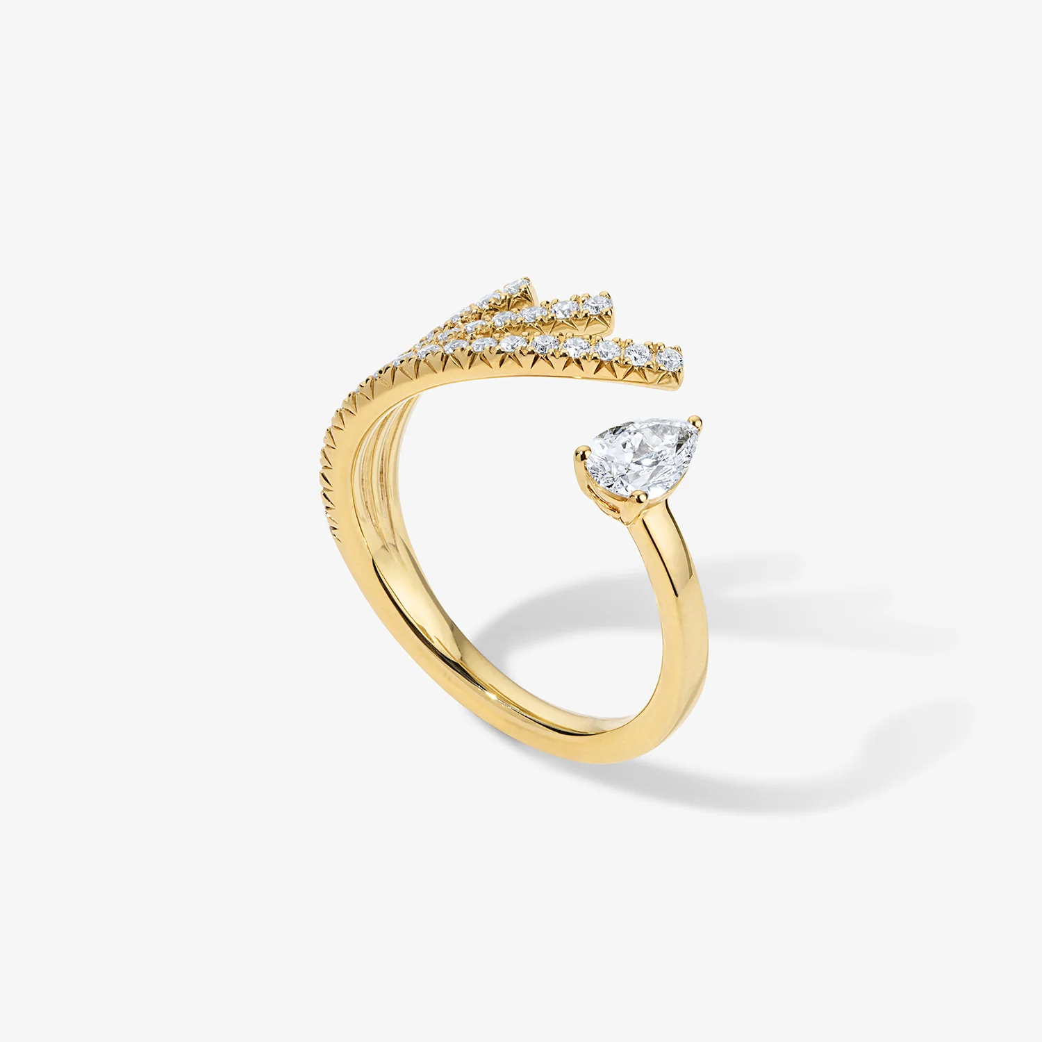Astrid Pave Flare Ring with Floating Diamond - Image 5
