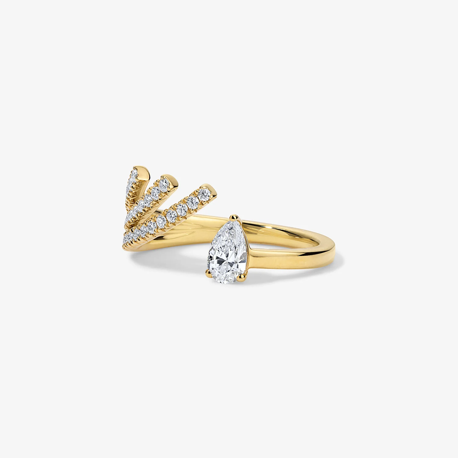 Astrid Pave Flare Ring with Floating Diamond - Image 6