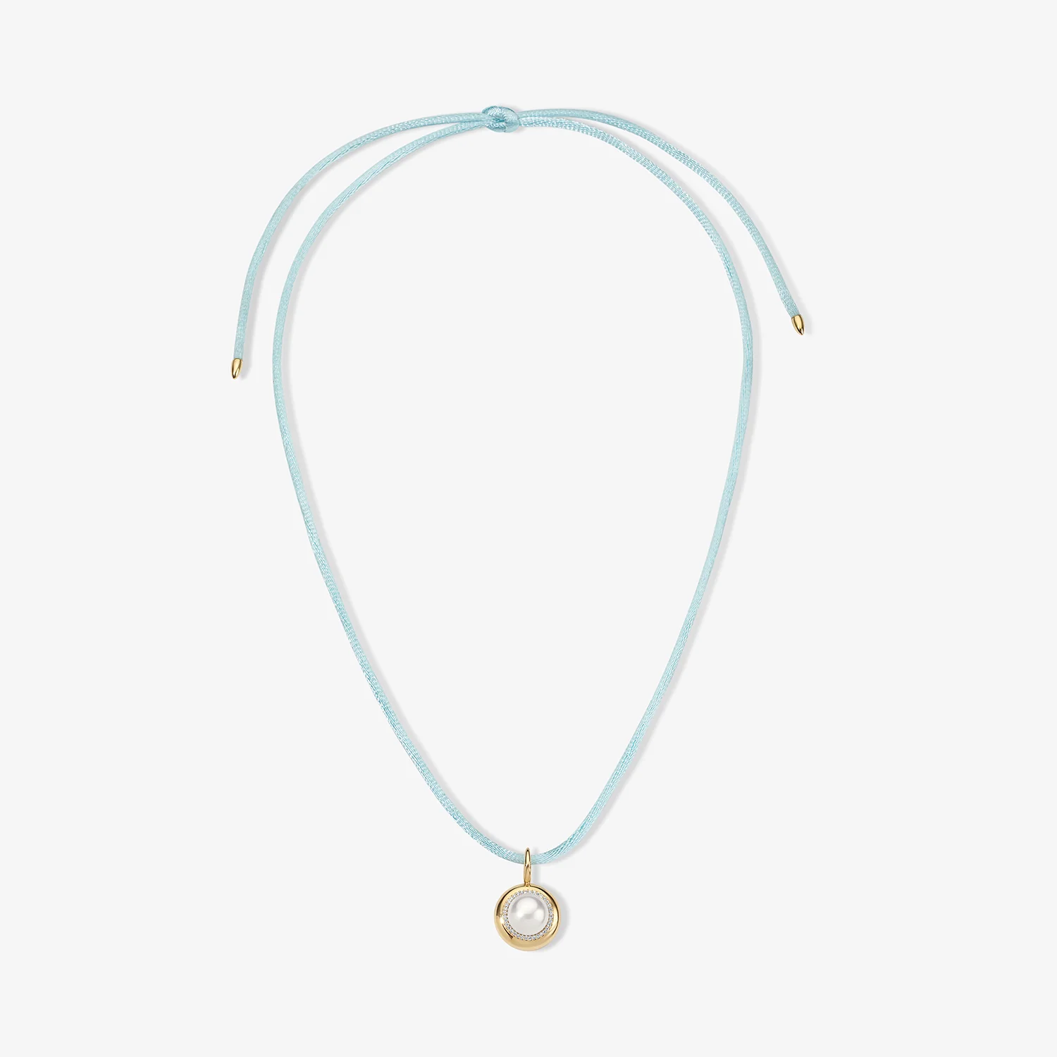 Kendall Baby Blue Satin Cord Necklace - Image 4