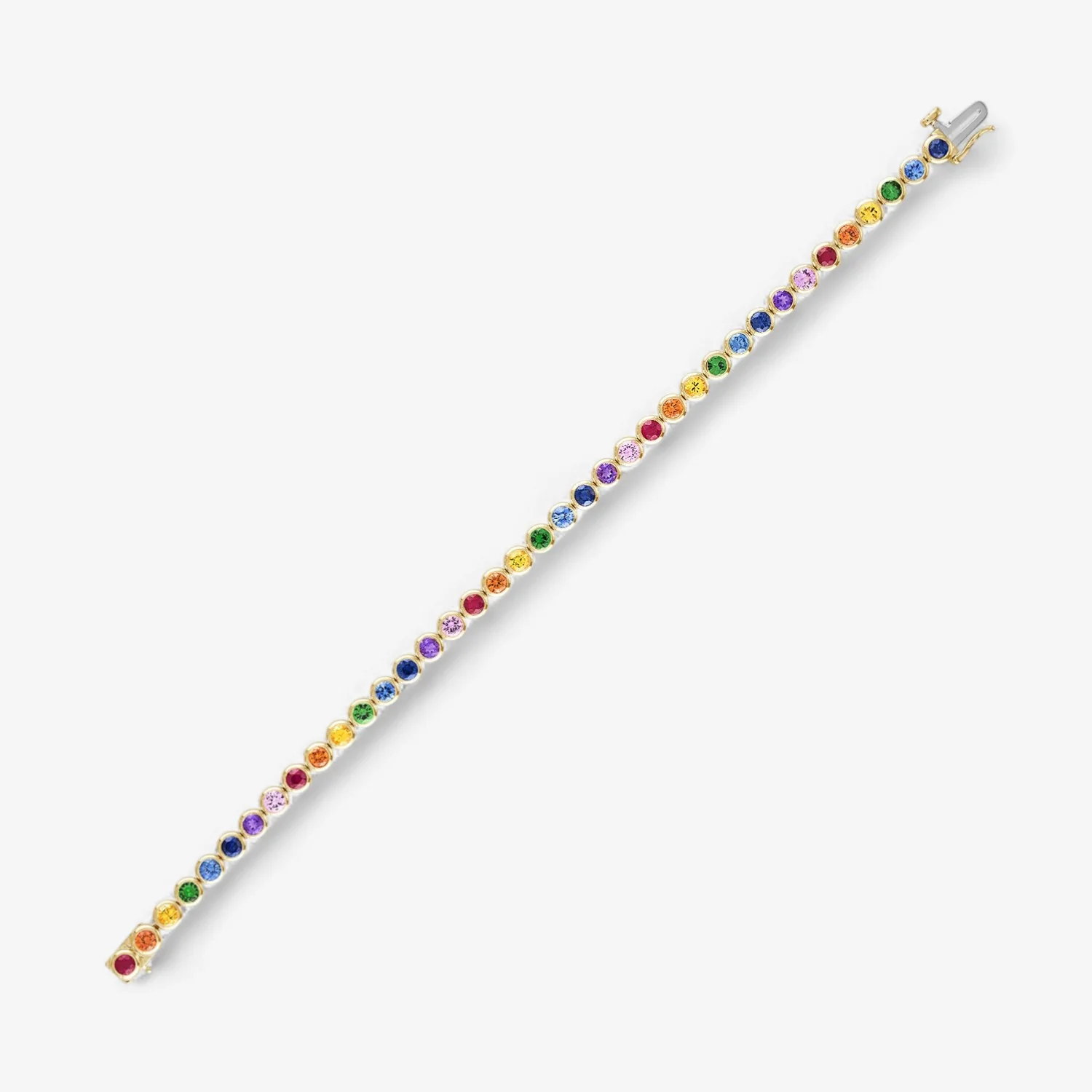 Margot Bezel Set Rainbow Tennis Bracelet - Image 3