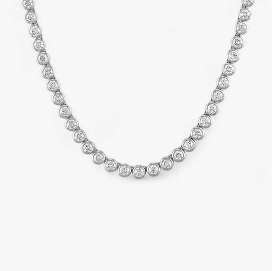 Margot Bezel Set Round Diamond Necklace - Image 3