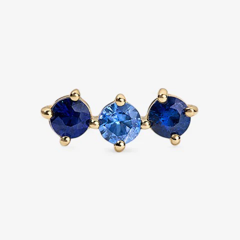 Grace Blue Sapphire Trio Studs - Image 4