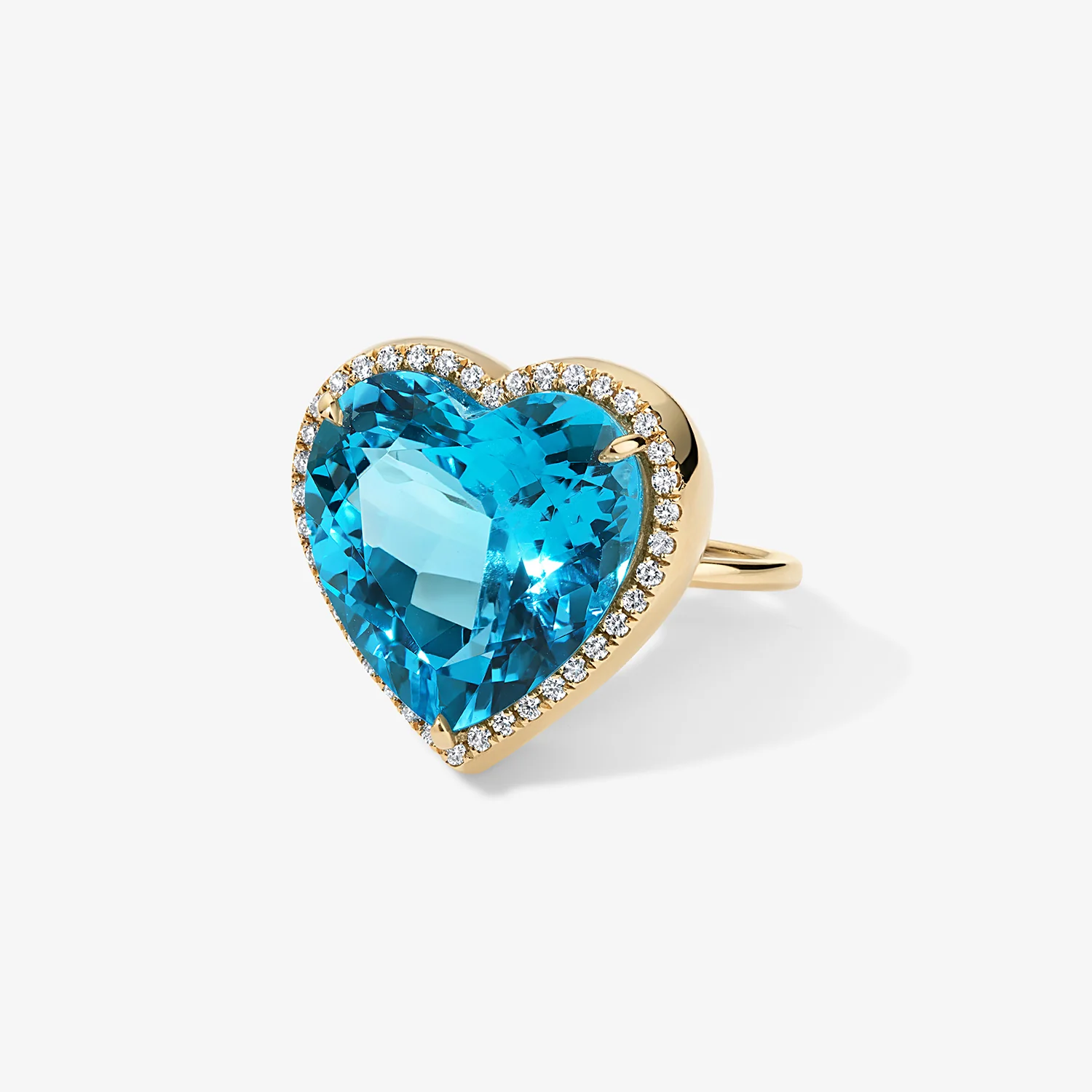 Blue Topaz Heart Candy Button Ring - Image 3