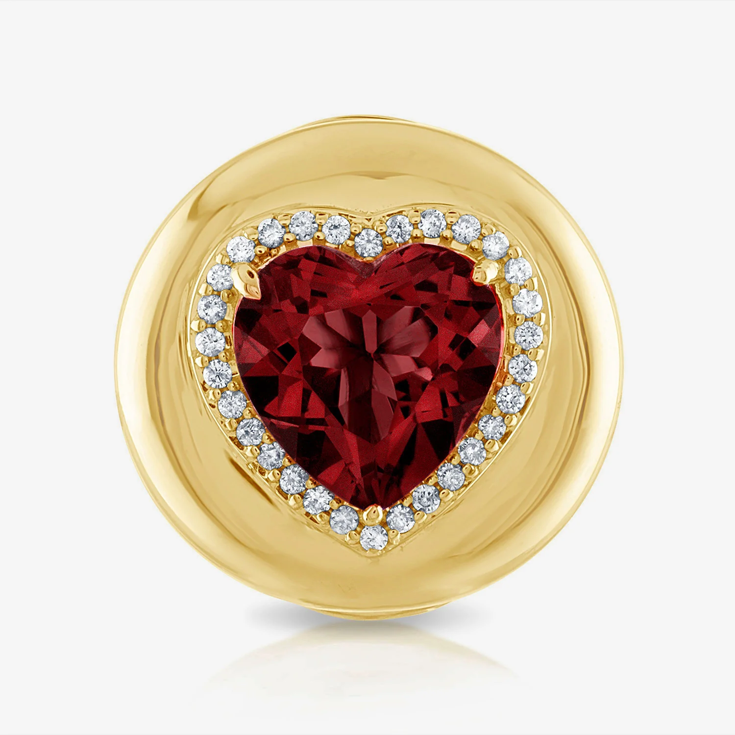 Garnet Candy Button Heart Ring