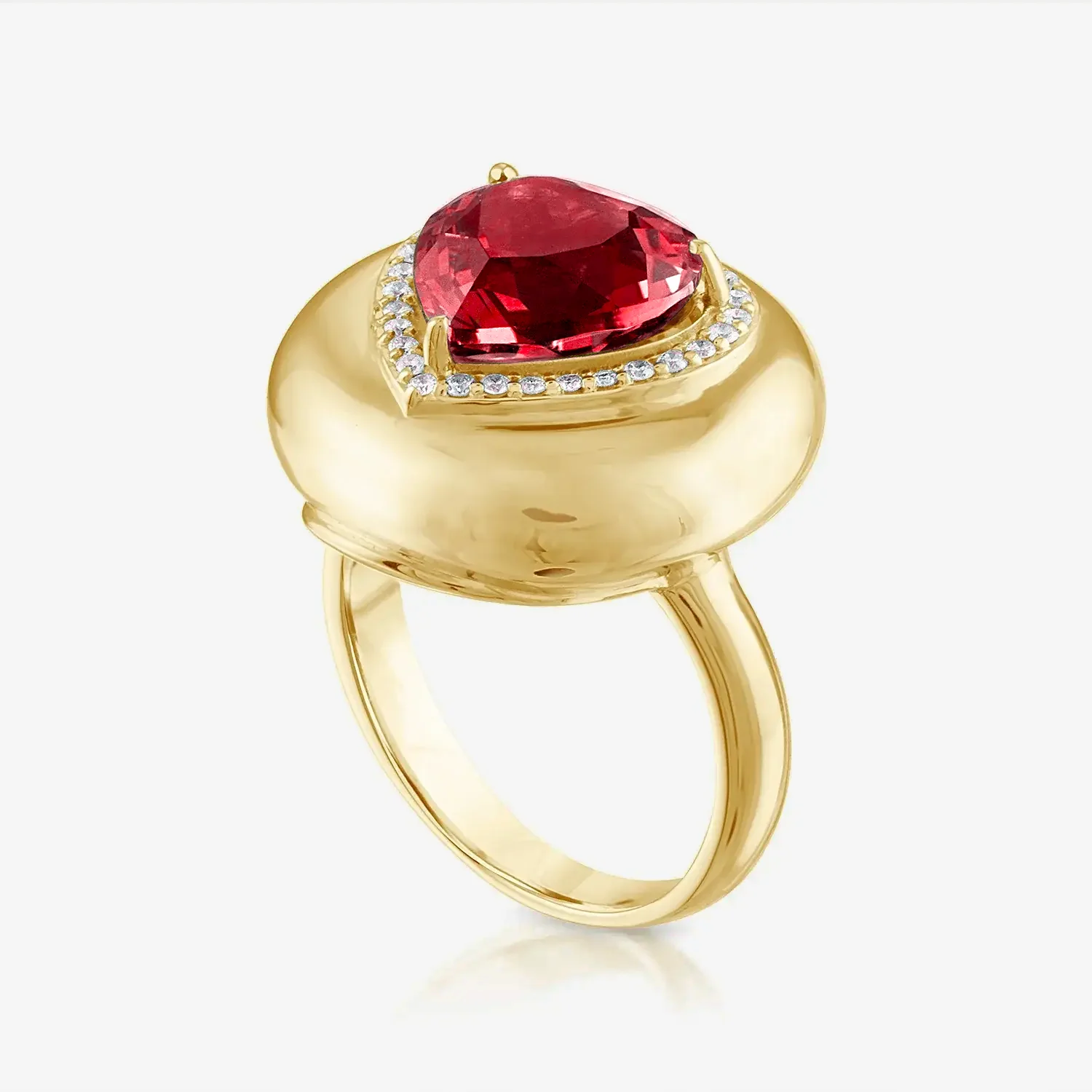 Garnet Candy Button Heart Ring - Image 2