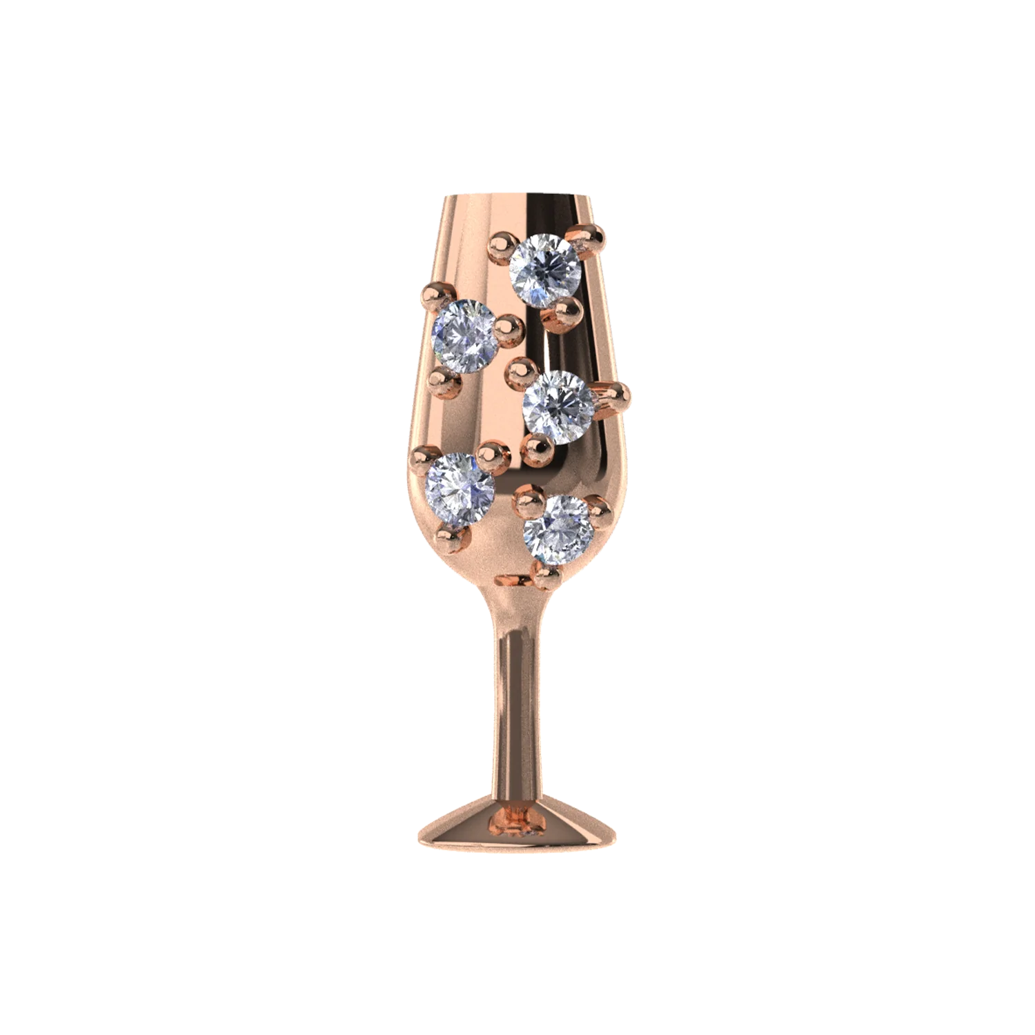 Slider Champagne Glass Charm