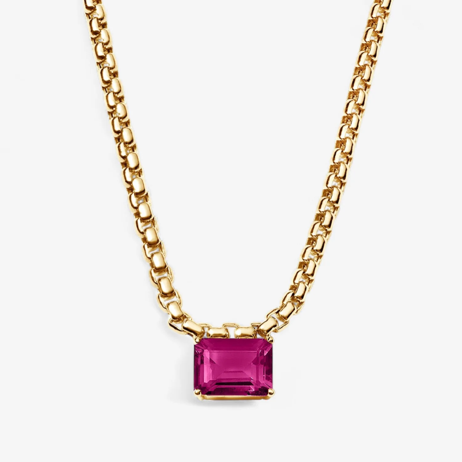 Avery Gemstone Box Chain Necklace - Image 8
