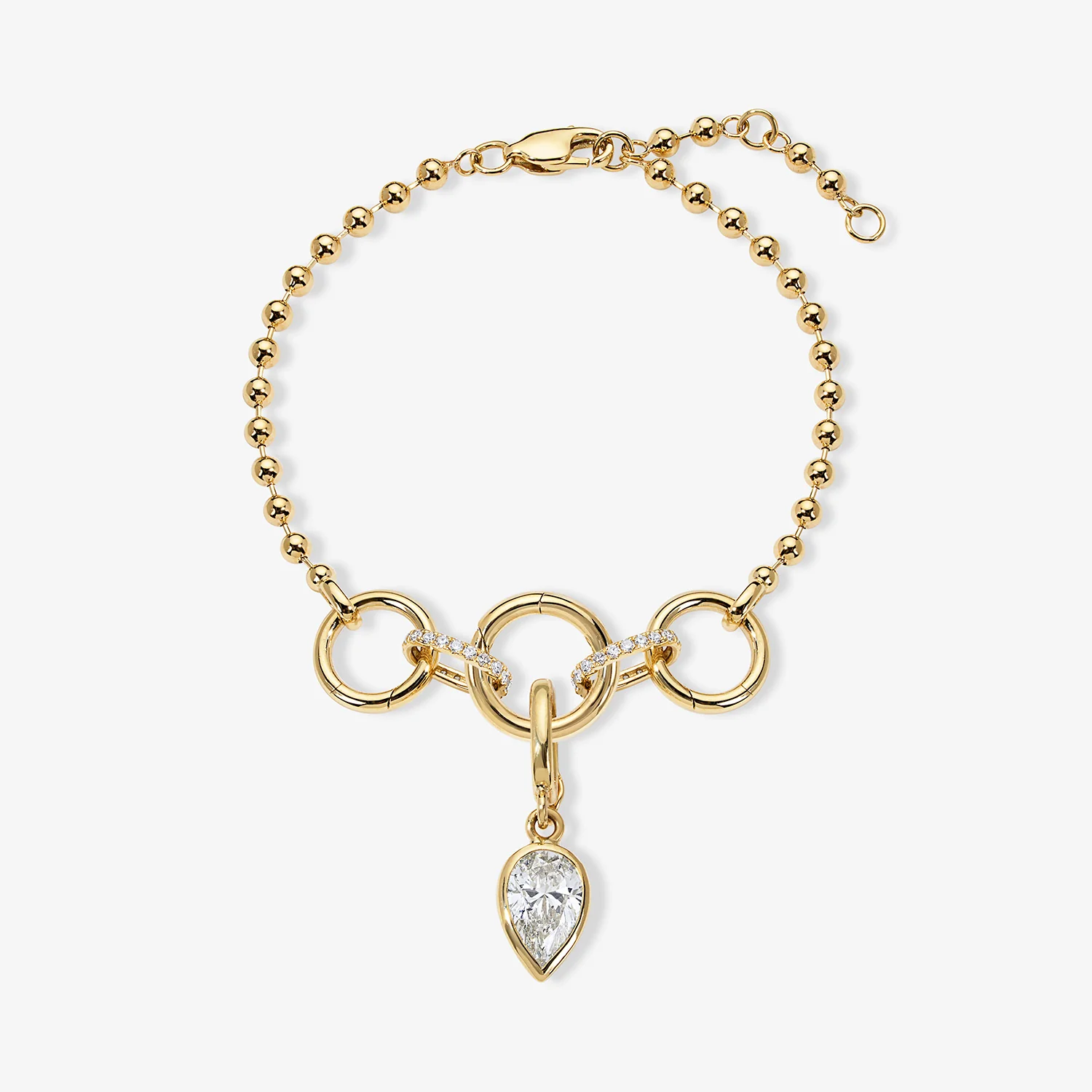 Cleo Ball Chain Bracelet with Push Clasps - Image 2