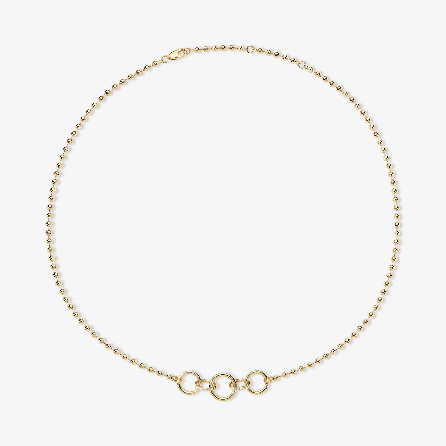 Cleo Ball Chain Necklace with Push Clasps