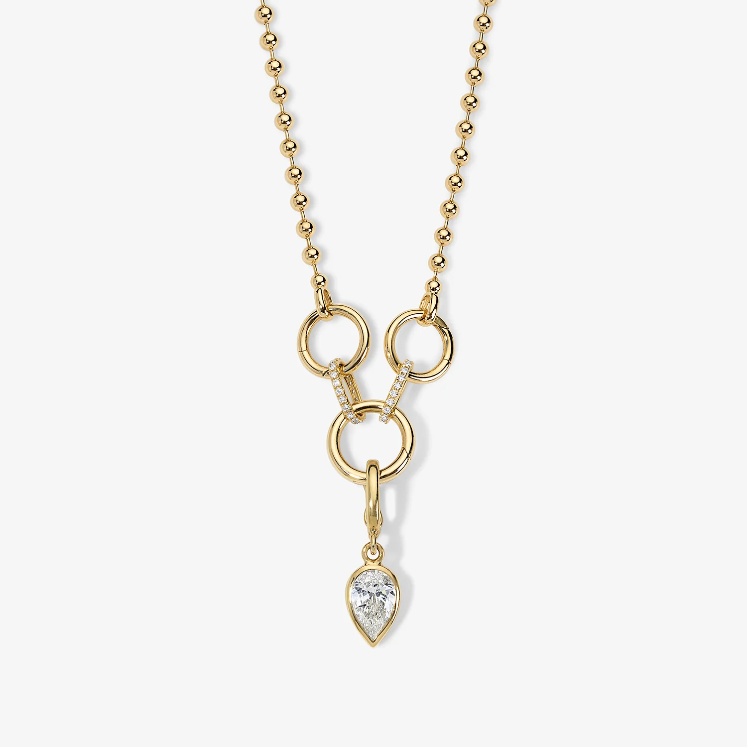 Cleo Ball Chain Necklace with Push Clasps - Image 2