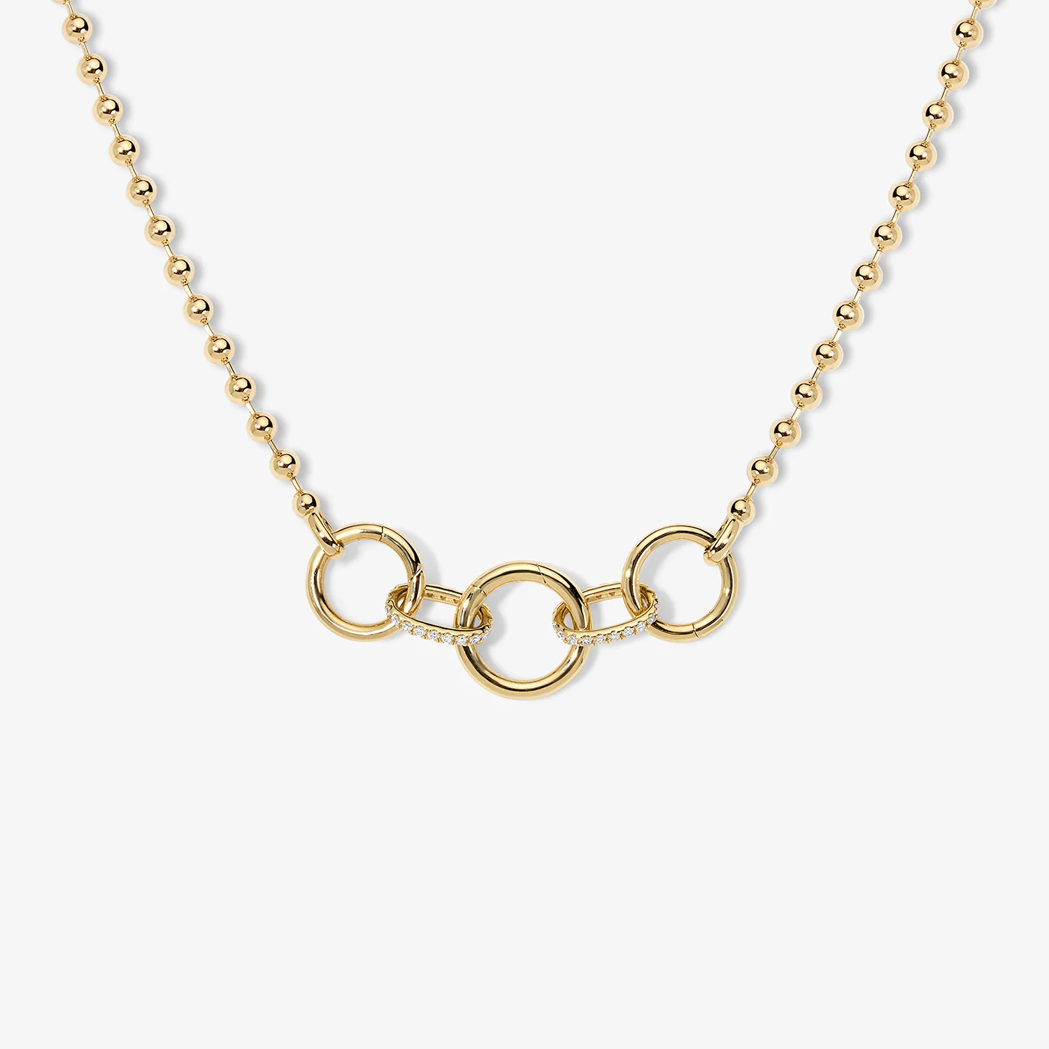 Cleo Ball Chain Necklace with Push Clasps - Image 3