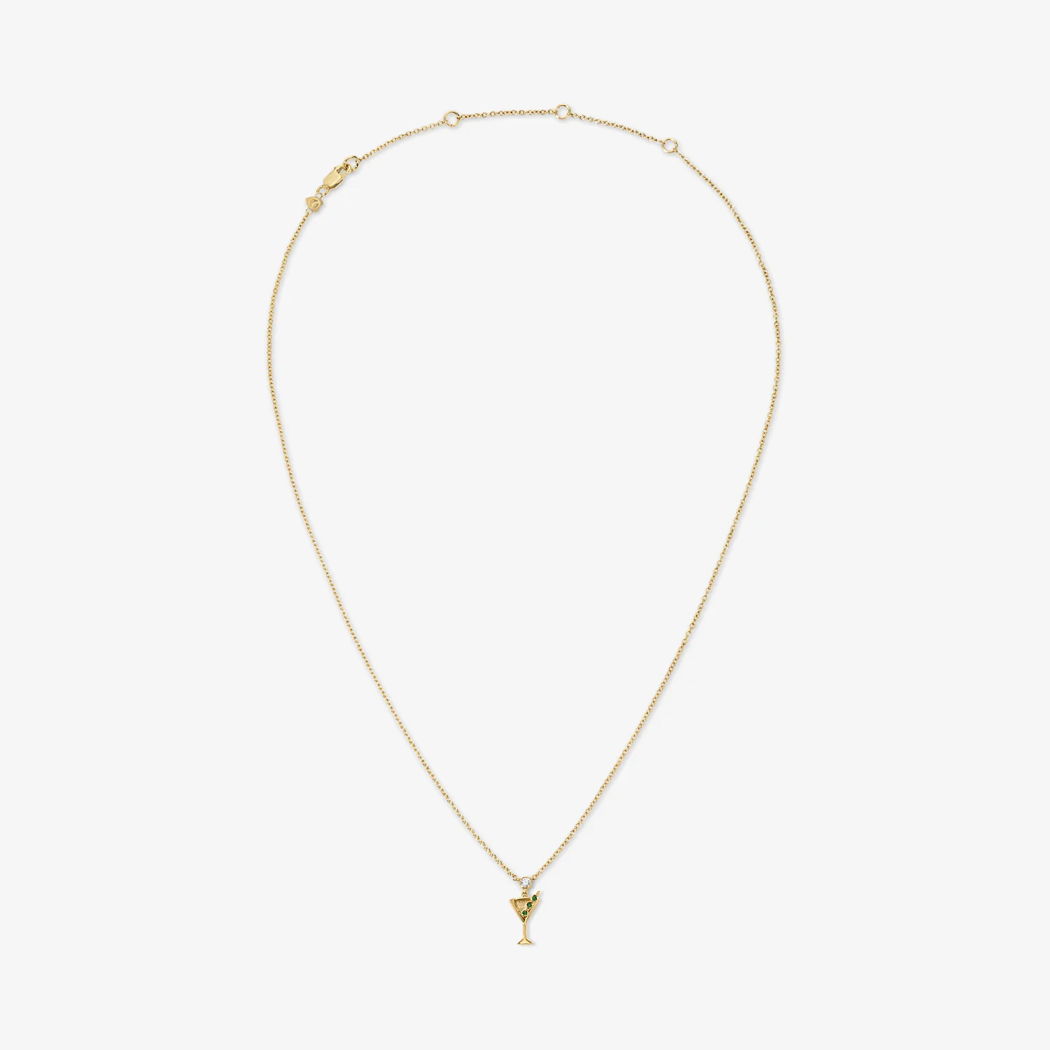 Cocktail Martini Glass Chain Necklace - Image 2