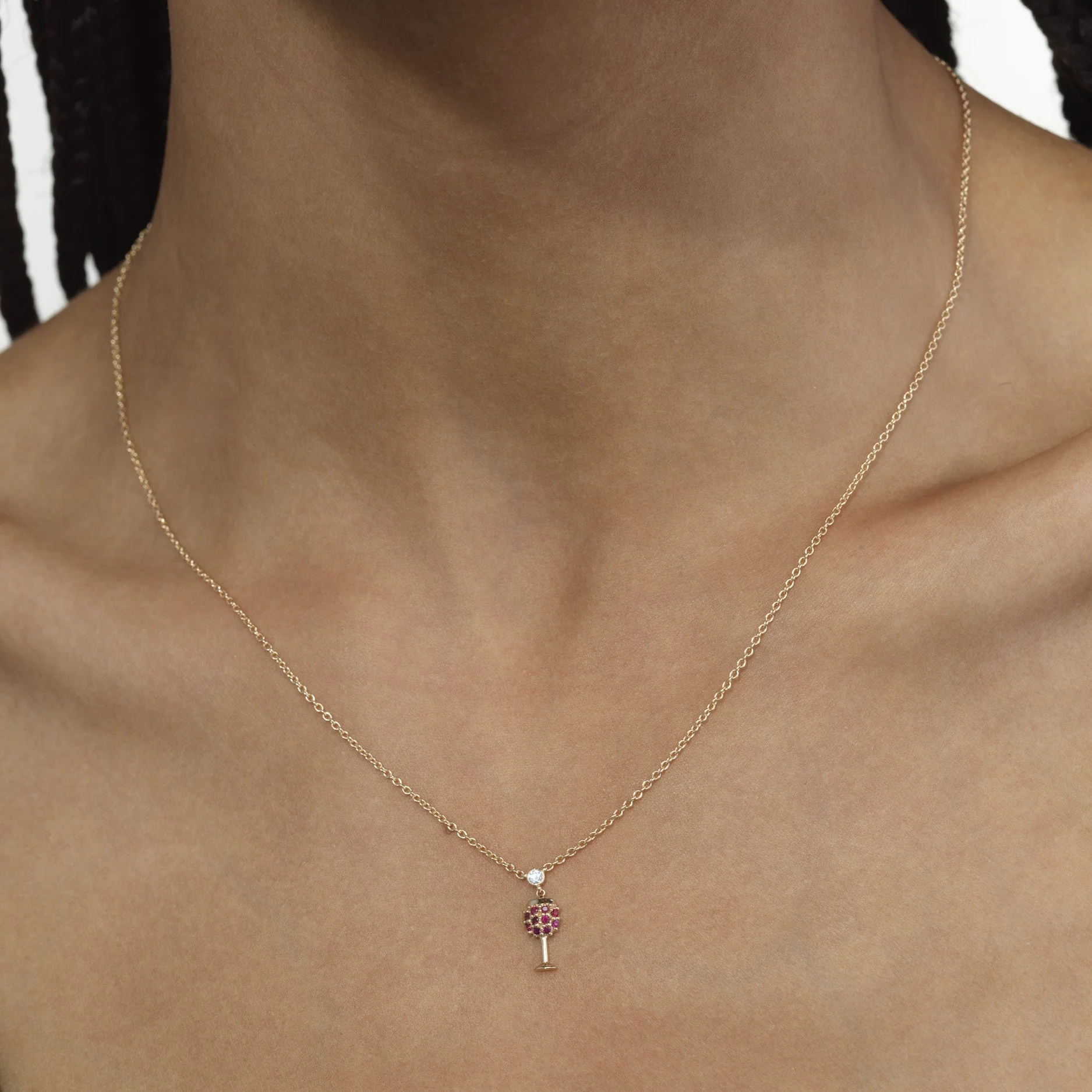 Cocktail Red Wine Chain Necklace - Image 3