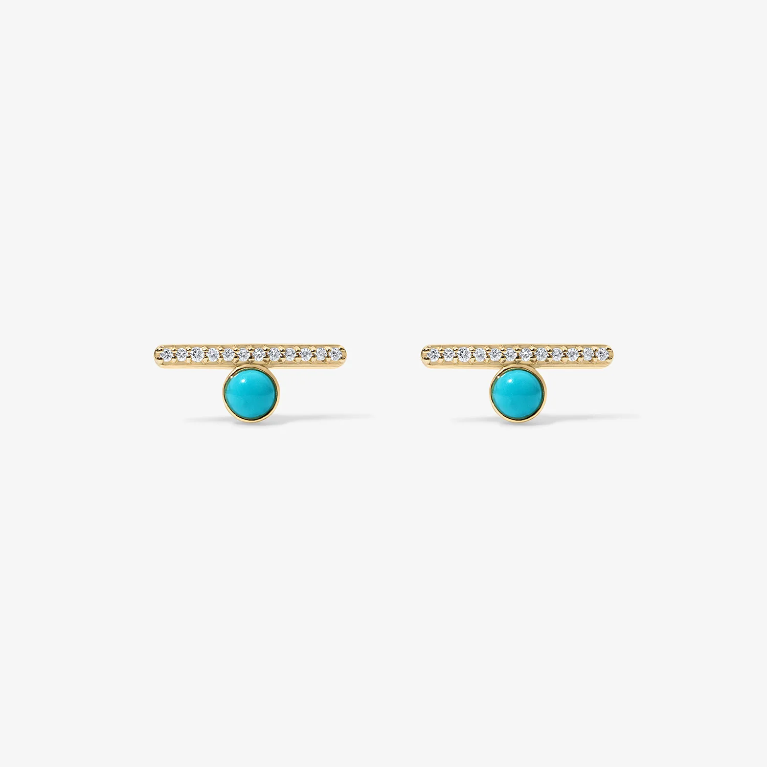 Dakota Turquoise Diamond Bar Studs