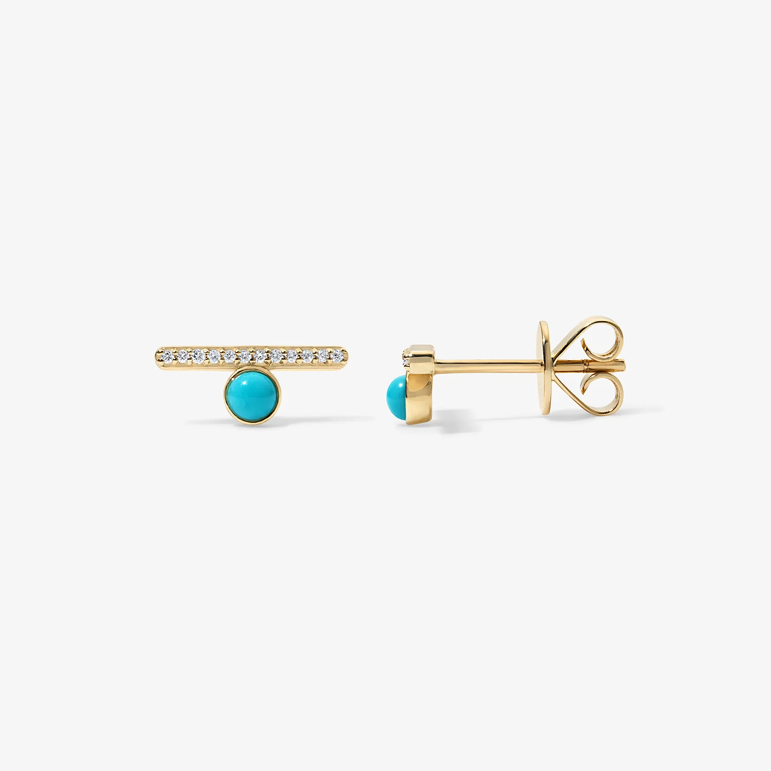 Dakota Turquoise Diamond Bar Studs - Image 2