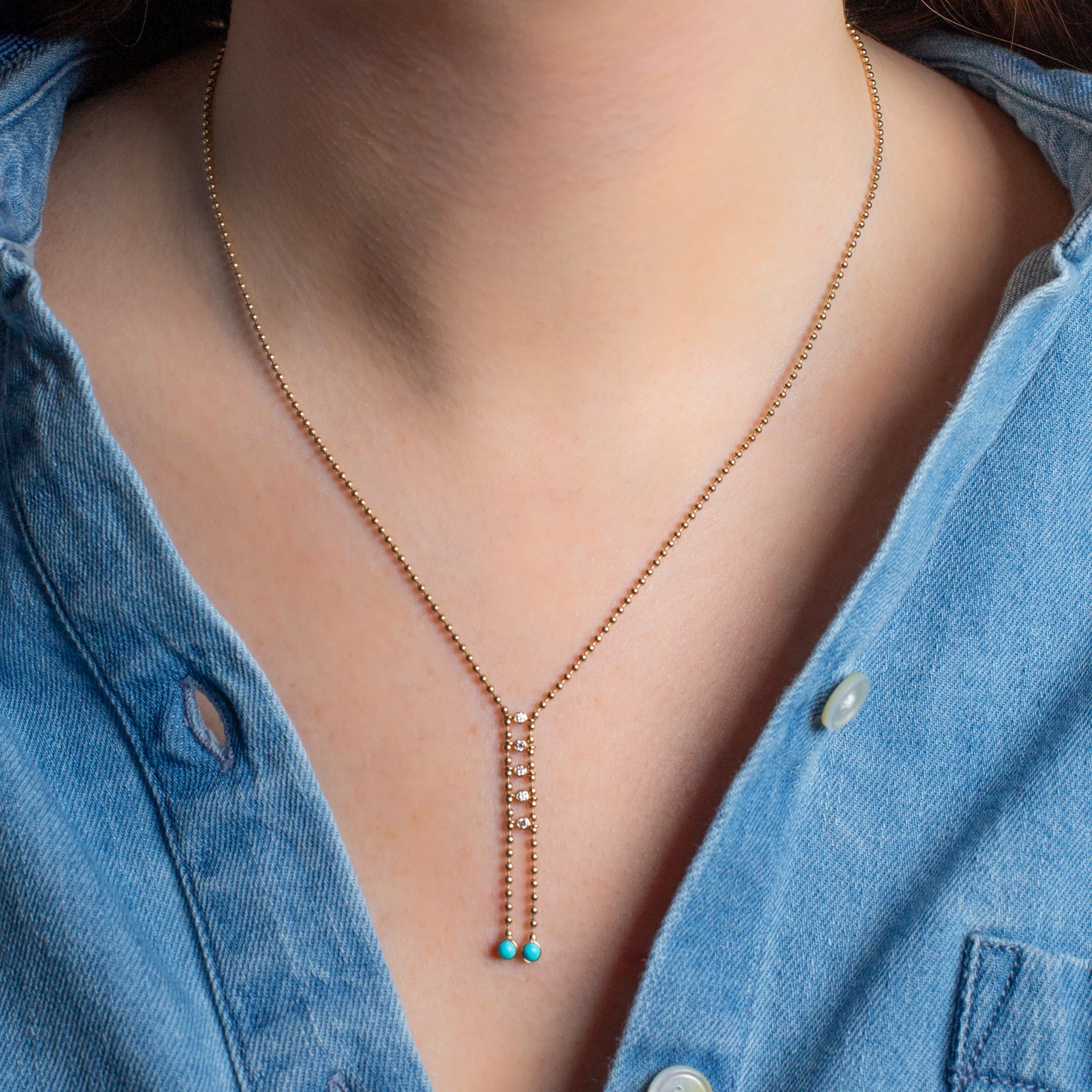 Dakota Turquoise Lariat Necklace - Image 3