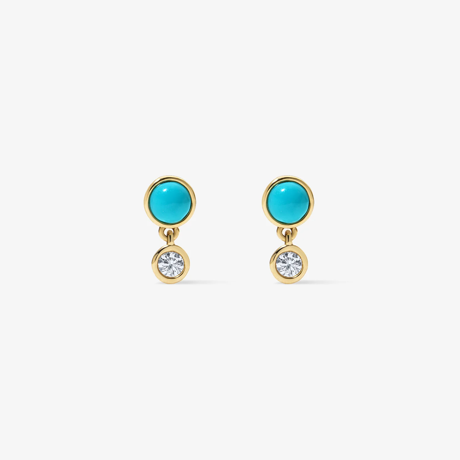 Dakota Turquoise Stud with Diamond Dangle
