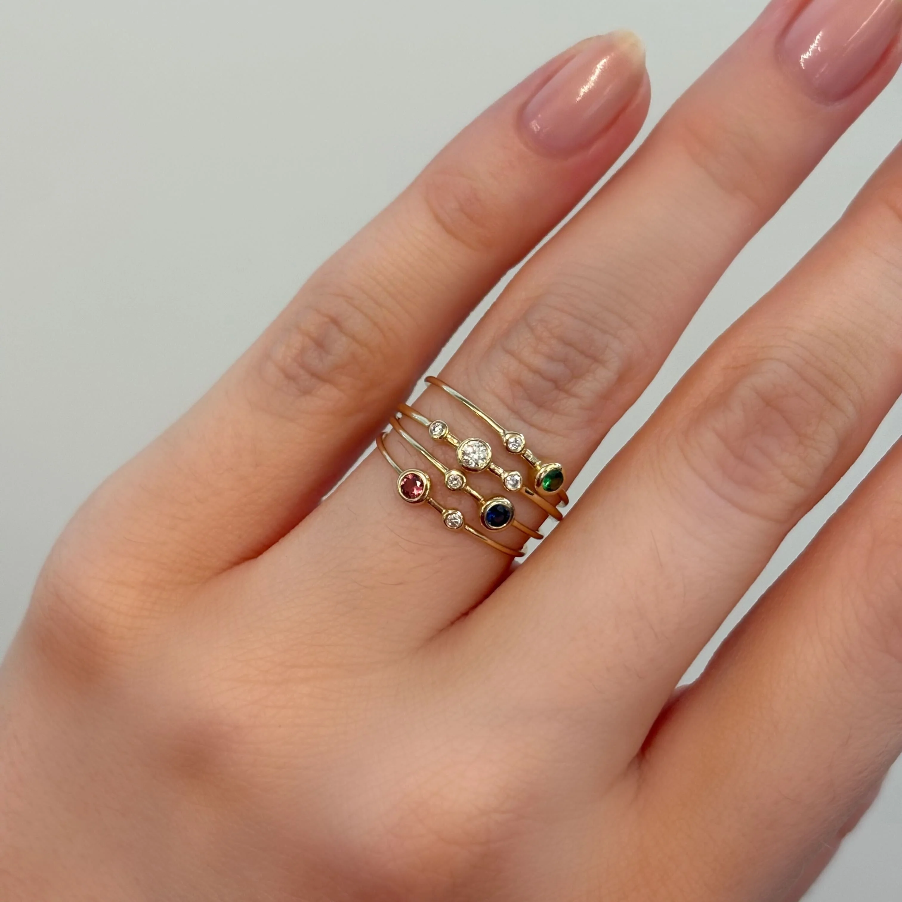 Margot Diamond and Gemstone Two Stone Ring - Image 4