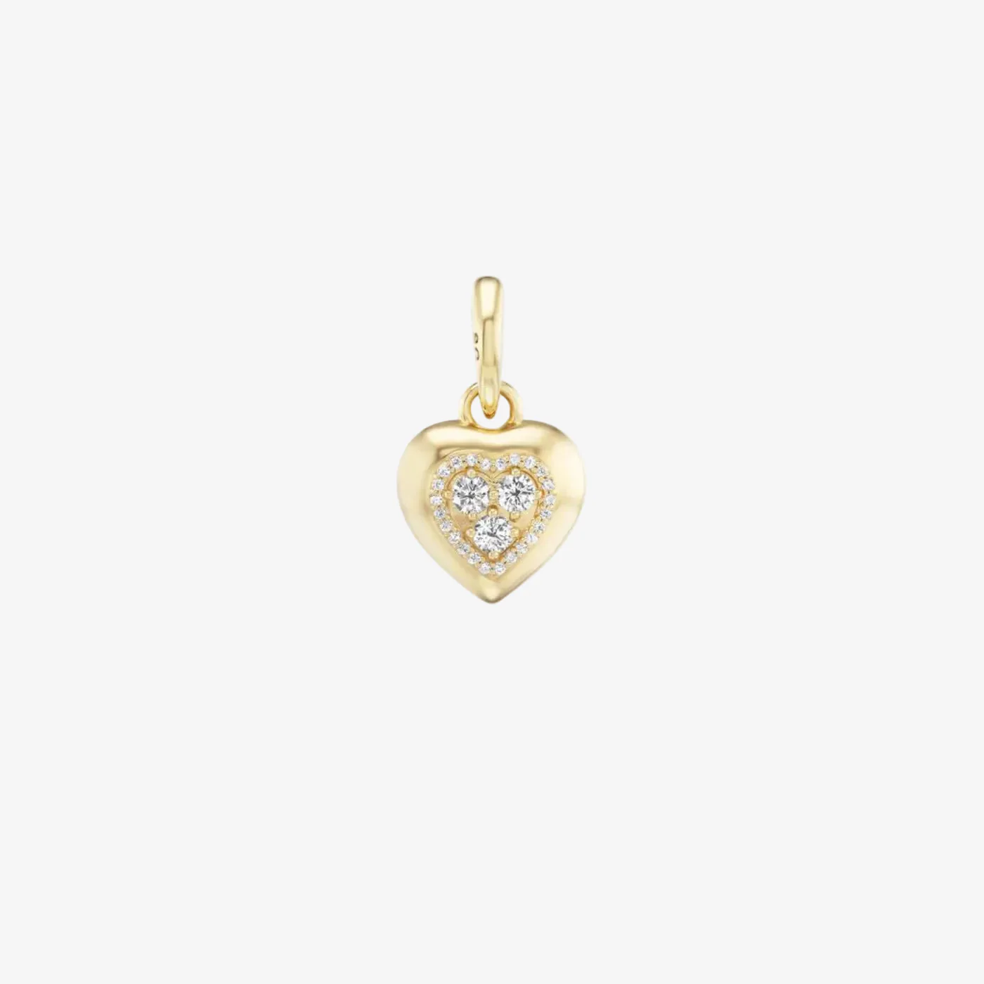 Diamond Candy Heart Button Charm