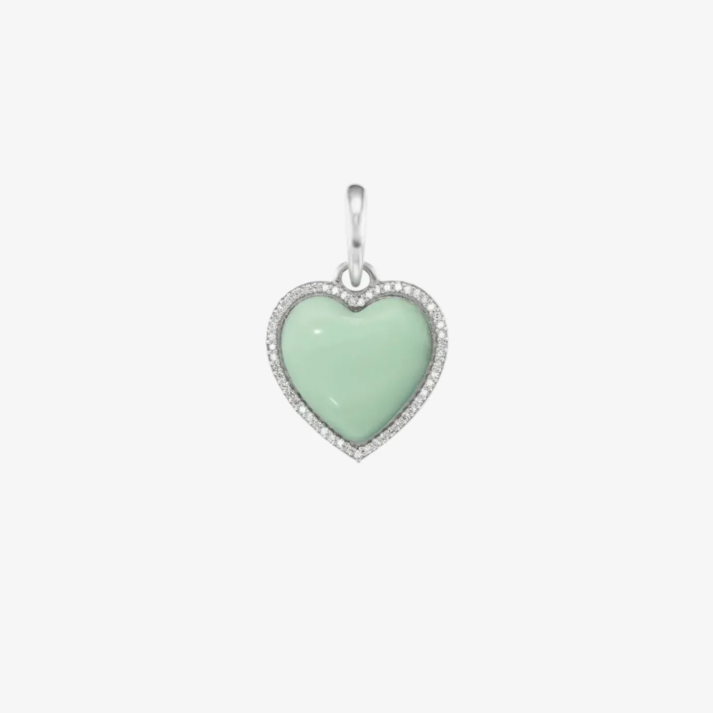 Diamond Halo Mint Green Candy Heart Charm