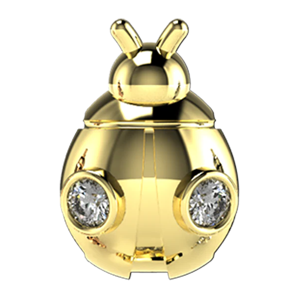Diamond Ladybug Slider Necklace Charm