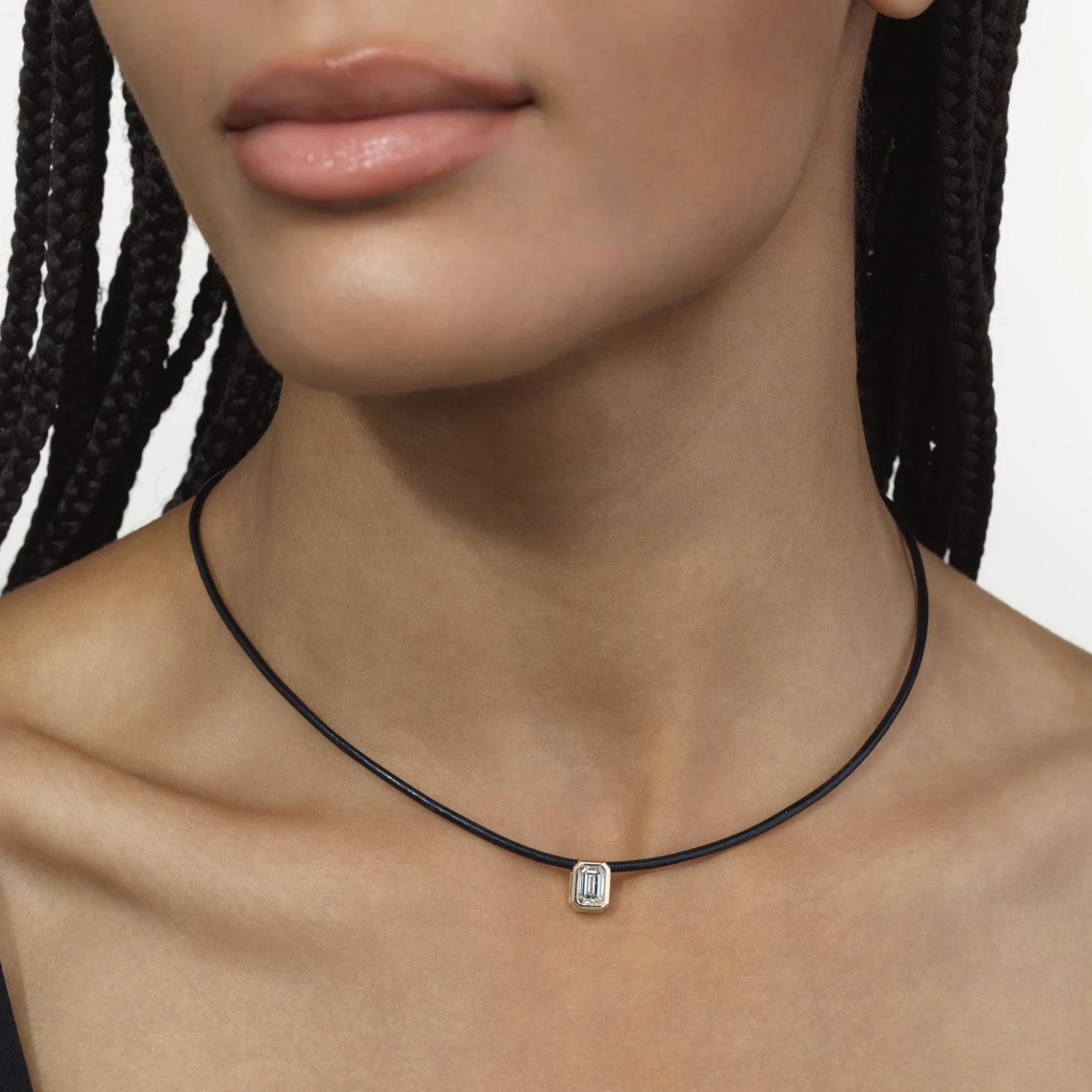 Margot Emerald Cut Diamond Necklace - Image 3