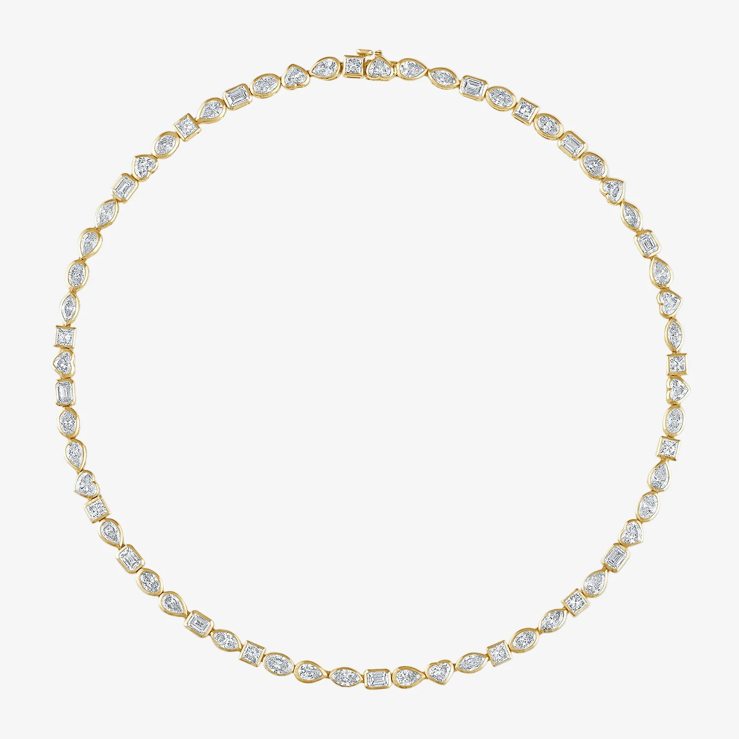 Margot Mixed Shape Bezel Tennis Necklace - Image 3