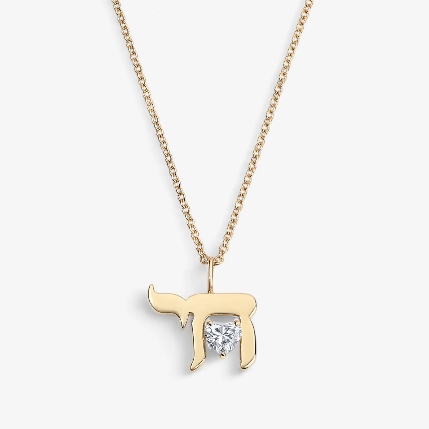 Token Floating Diamond Heart Chai Necklace
