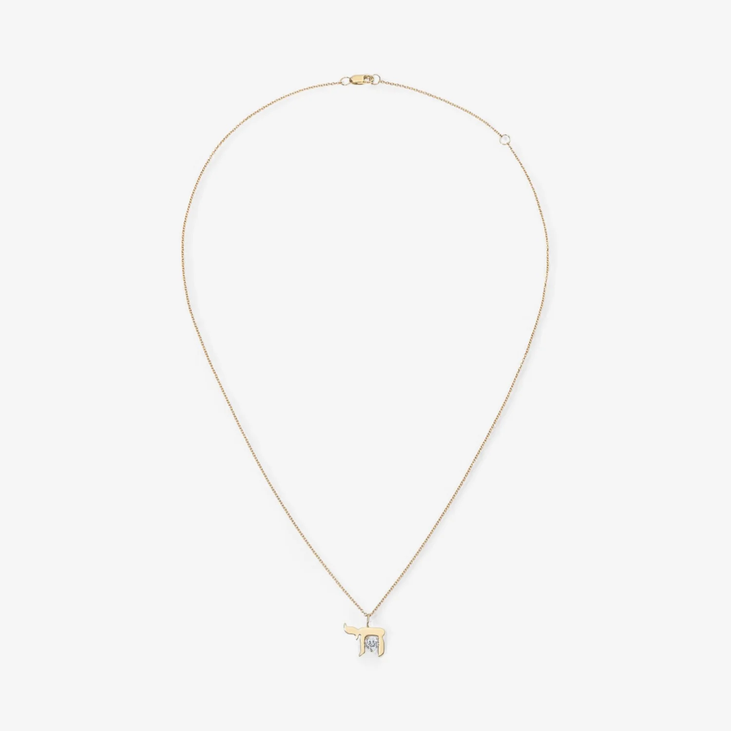Token Floating Diamond Heart Chai Necklace - Image 2