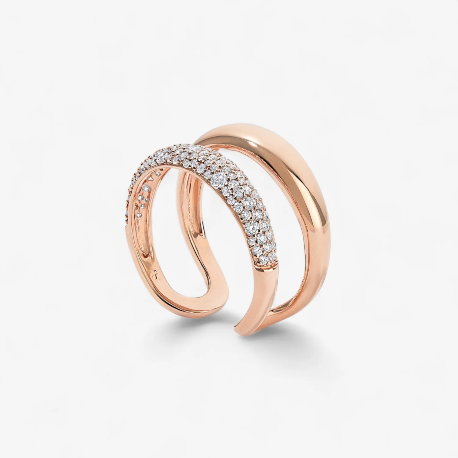 Madison Gold and Diamond Double Dome Ring - Image 5