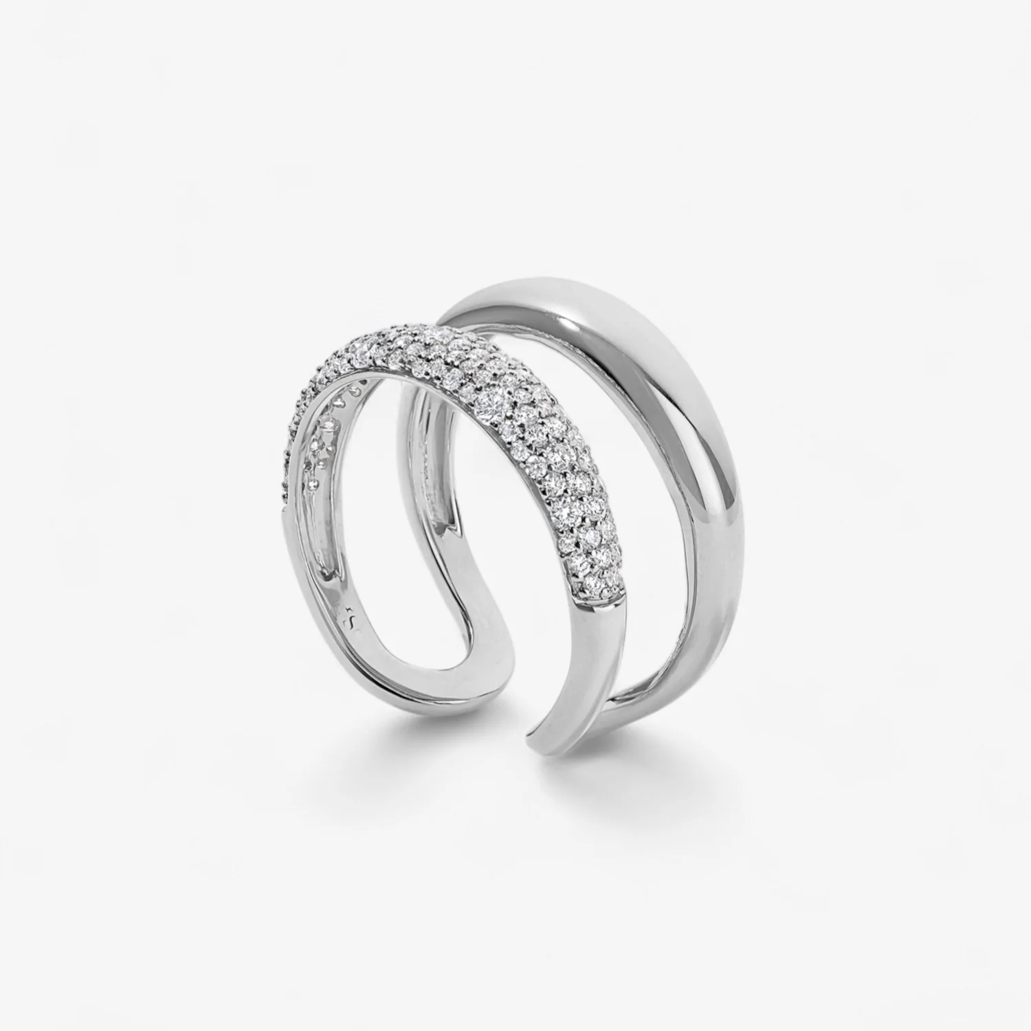 Madison Gold and Diamond Double Dome Ring - Image 6