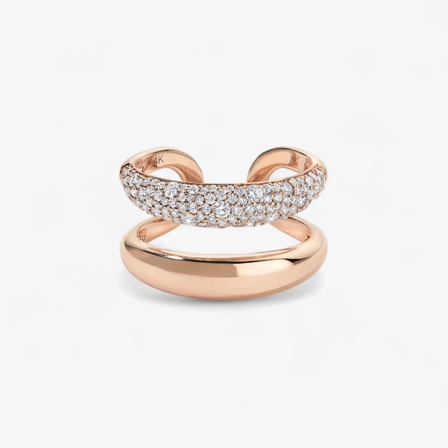 Madison Gold and Diamond Double Dome Ring - Image 8