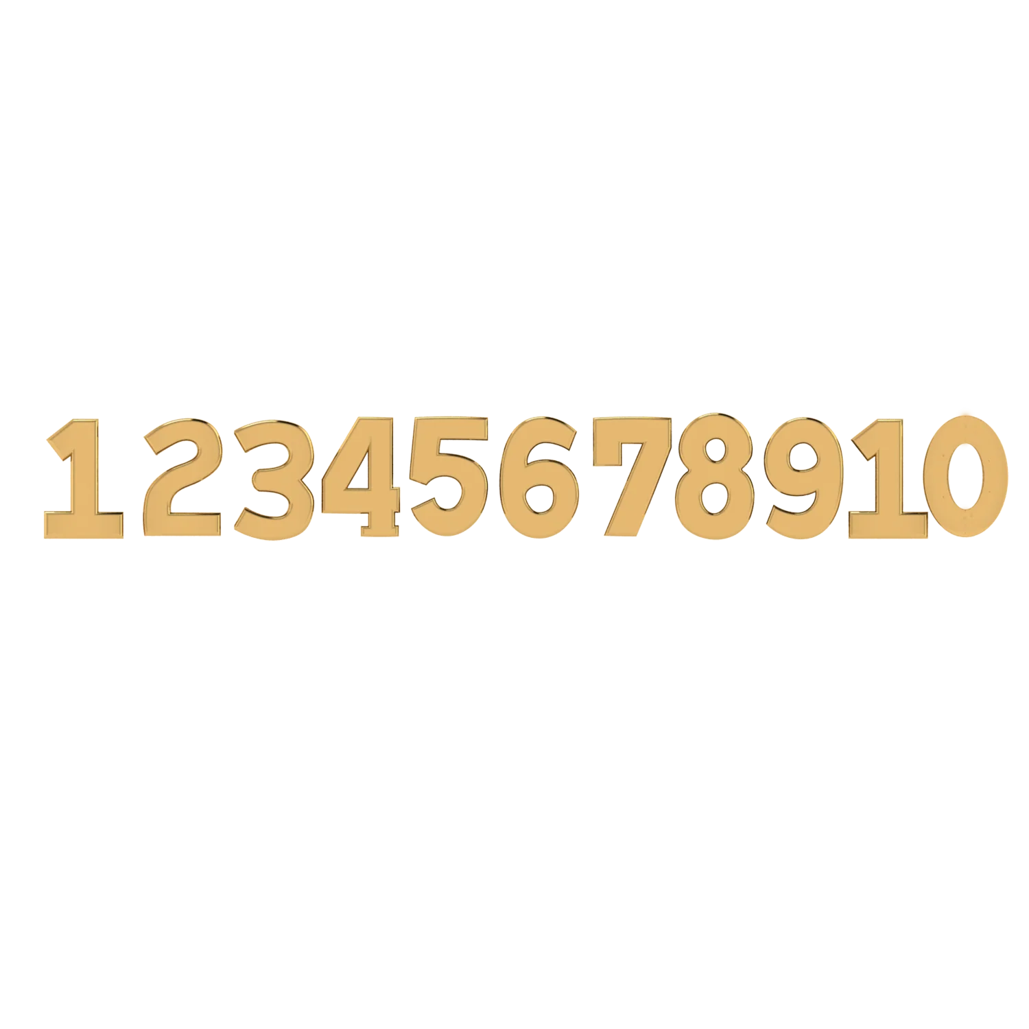 Mini Gold Block Number Studs - Image 3