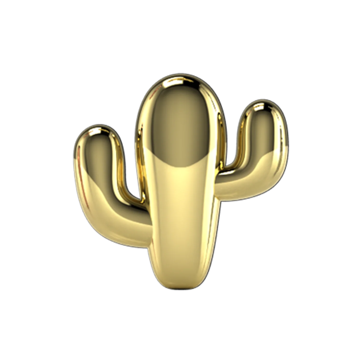 Gold Cactus Slider charm