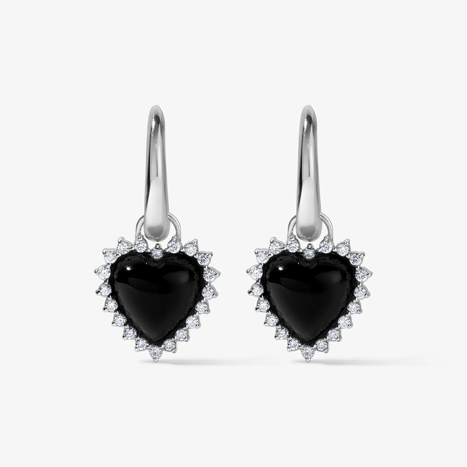 Grace Black Onyx Heart Huggies