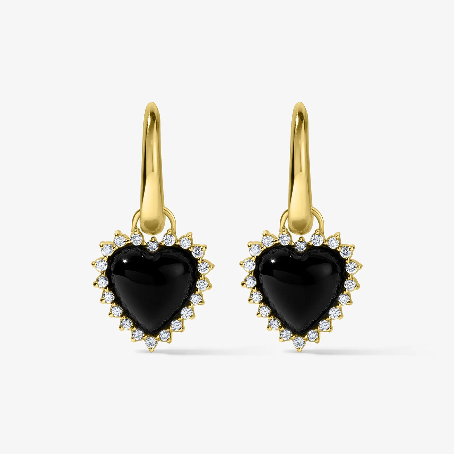 Grace Black Onyx Heart Huggies - Image 3