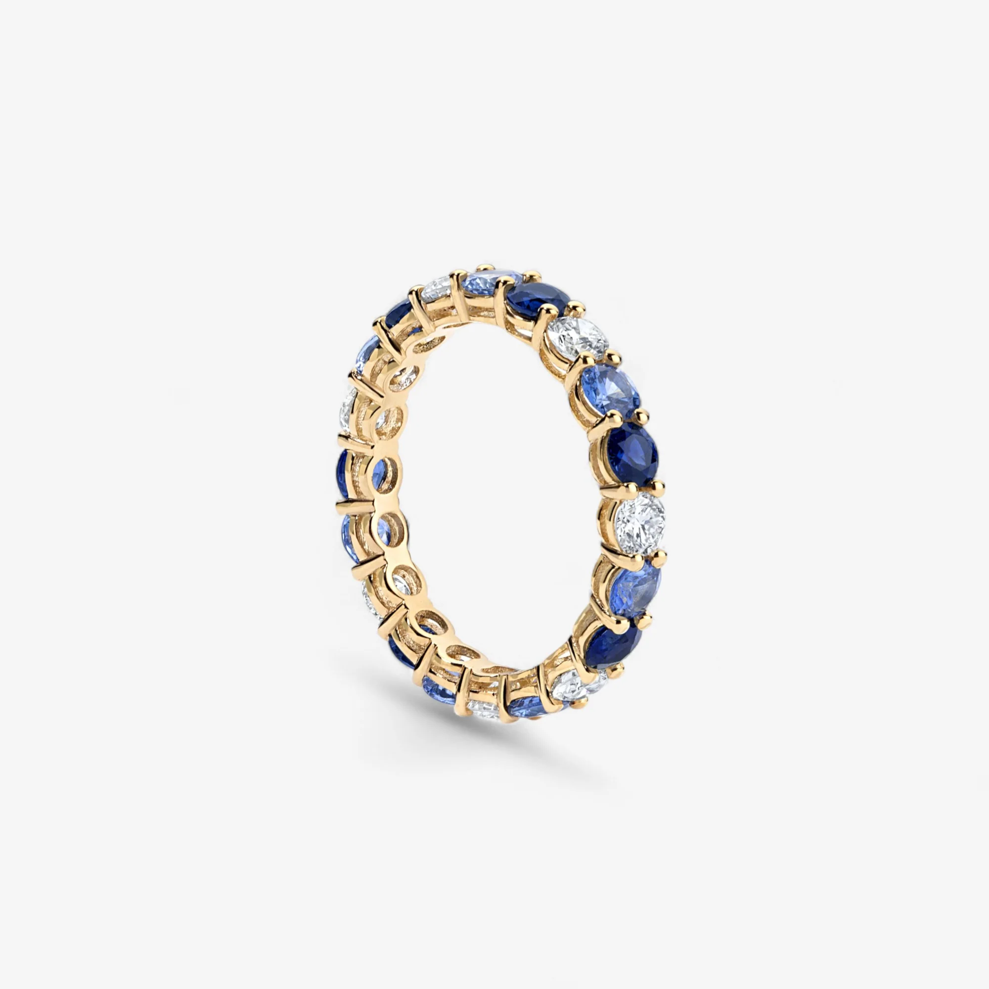 Grace Blue Sapphire and Diamond Eternity Band - Image 3