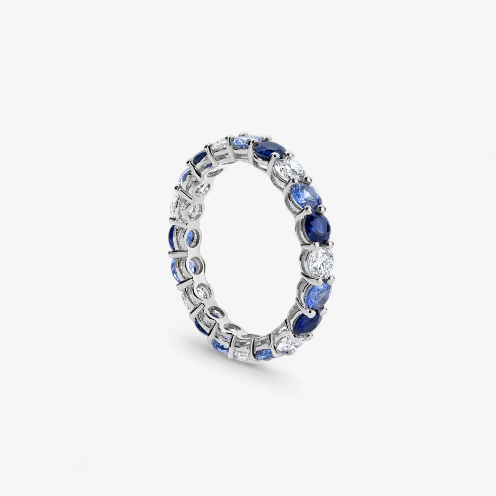 Grace Blue Sapphire and Diamond Eternity Band - Image 4