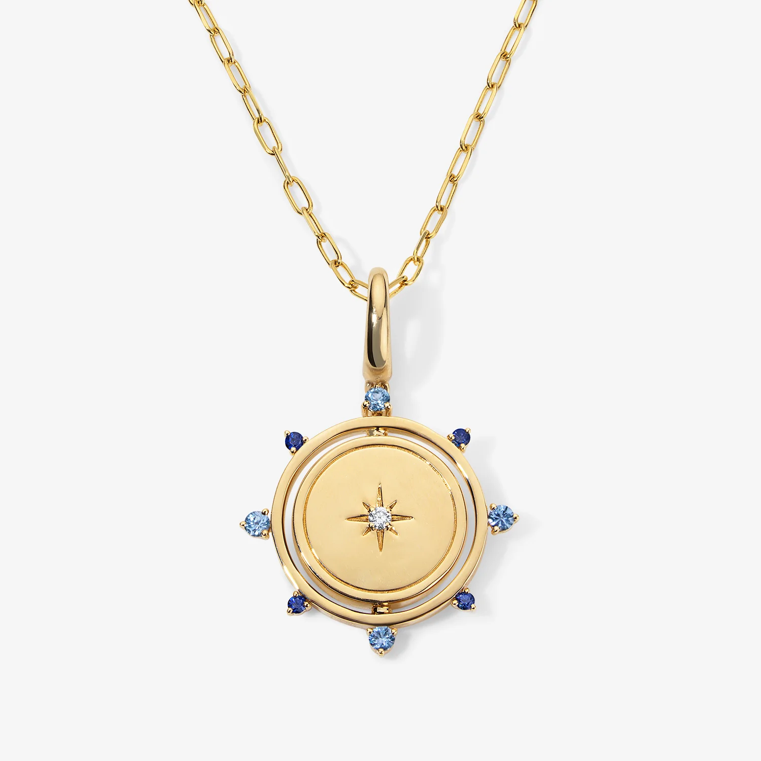 Grace Blue Sapphire Spinner Pendant - Image 4
