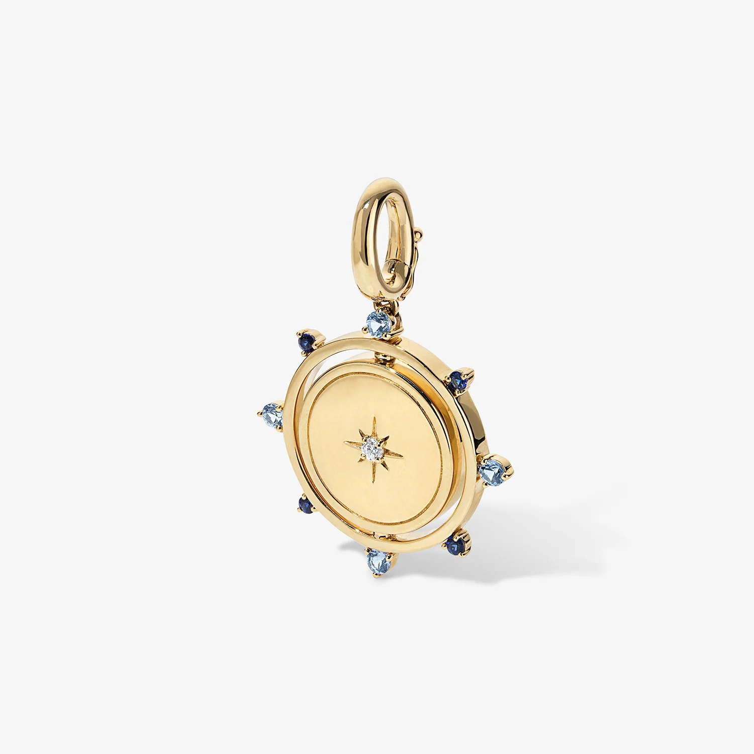 Grace Blue Sapphire Spinner Pendant - Image 5