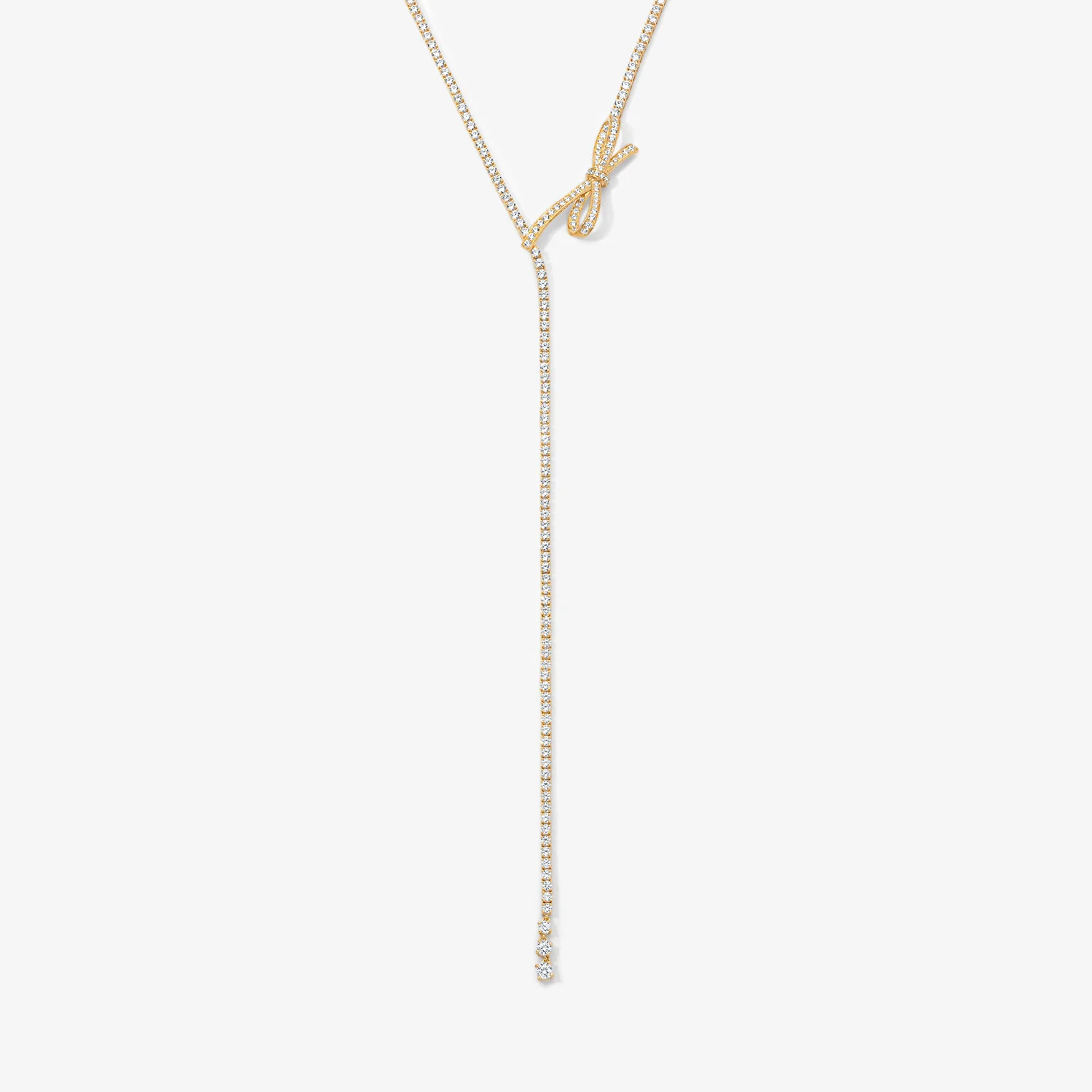 Grace Diamond Lariat with Pave Bow - Image 2