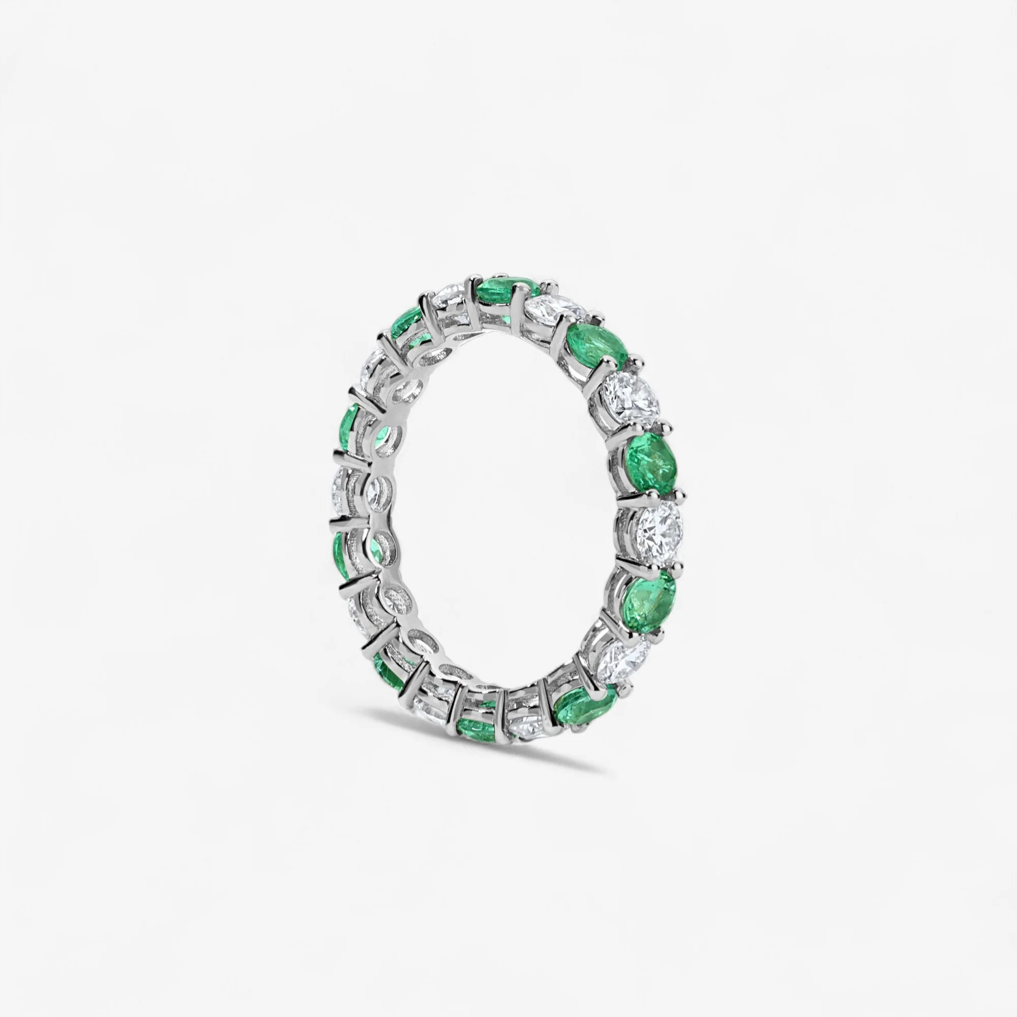 Grace Emerald and Diamond Eternity Band - Image 4