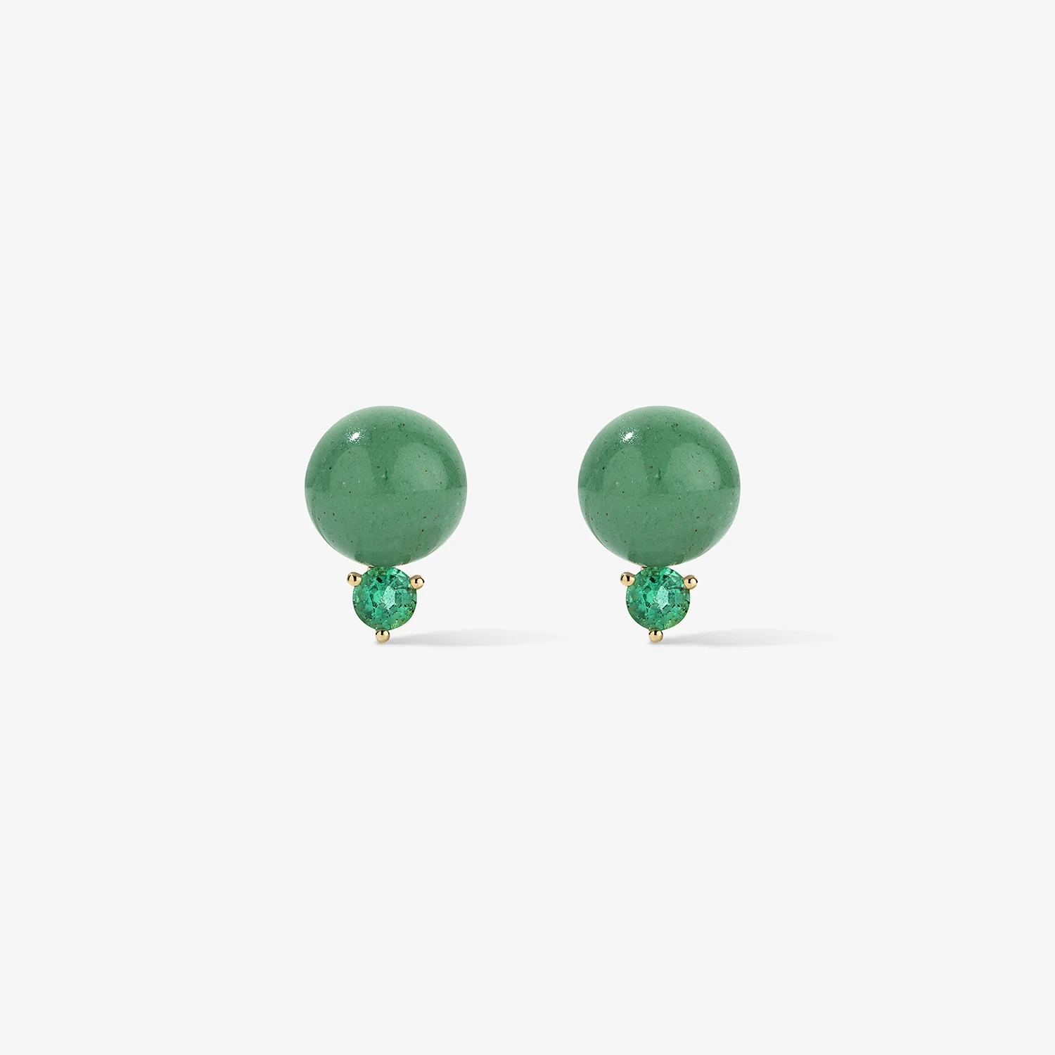 Grace Green Aventurine and Emerald Studs - Image 2