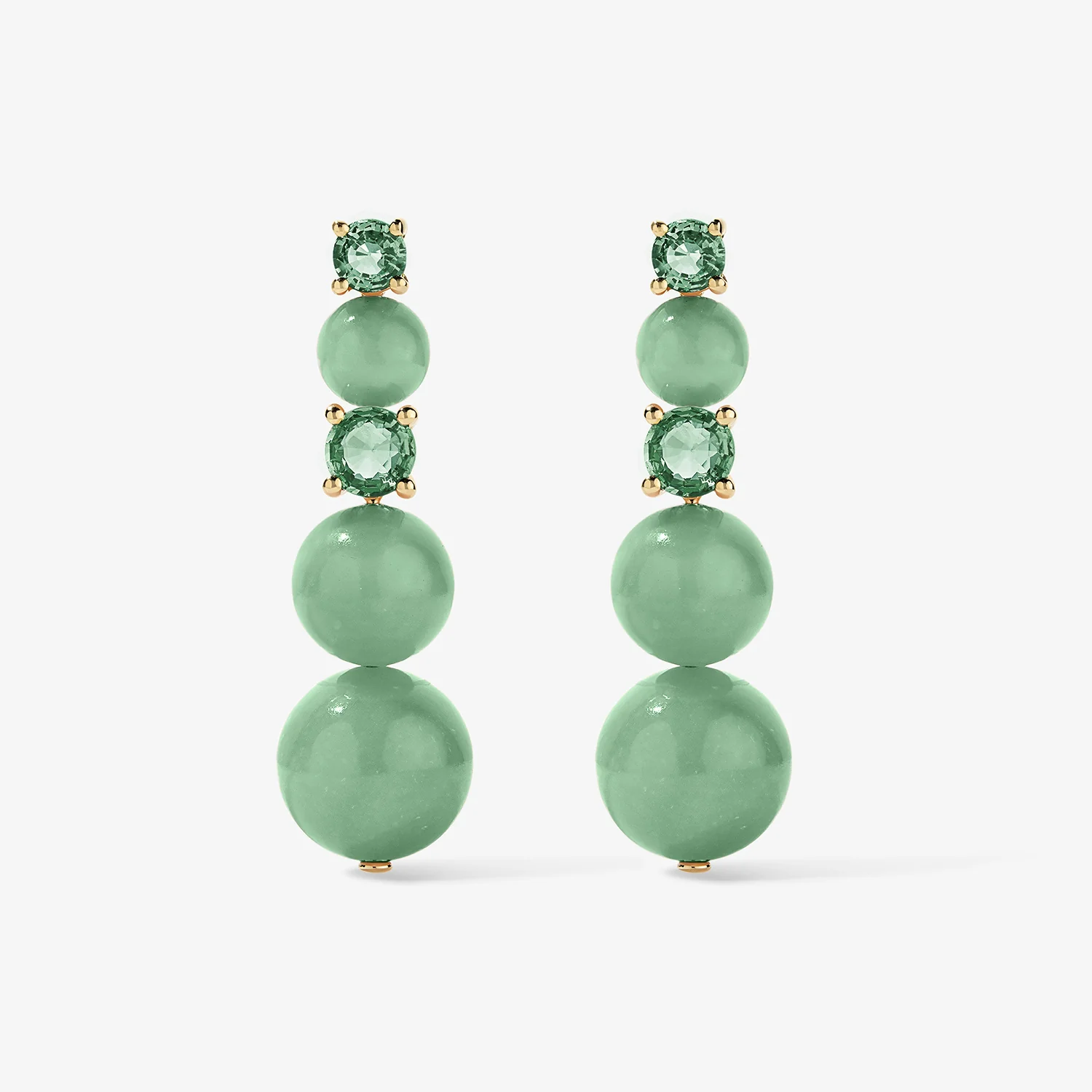 Grace Green Aventurine Graduated Drop Earrings