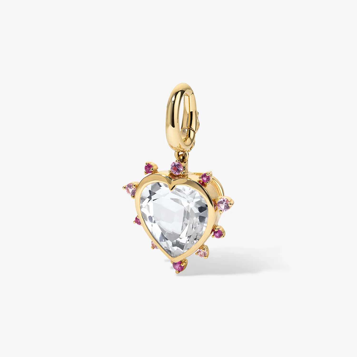 Grace Heart Charm with Pink Sapphire Halo - Image 3