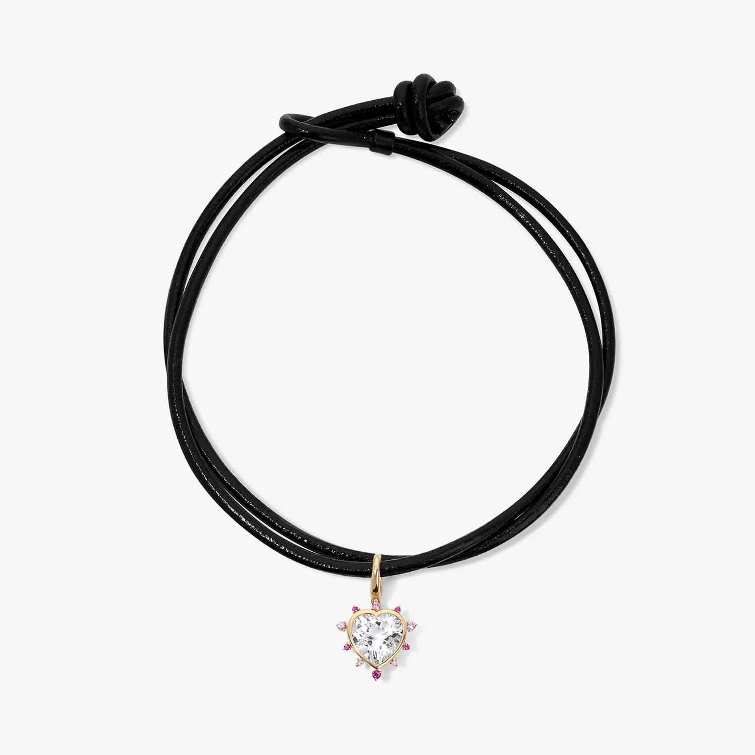 Grace Heart Charm with Pink Sapphire Halo - Image 5