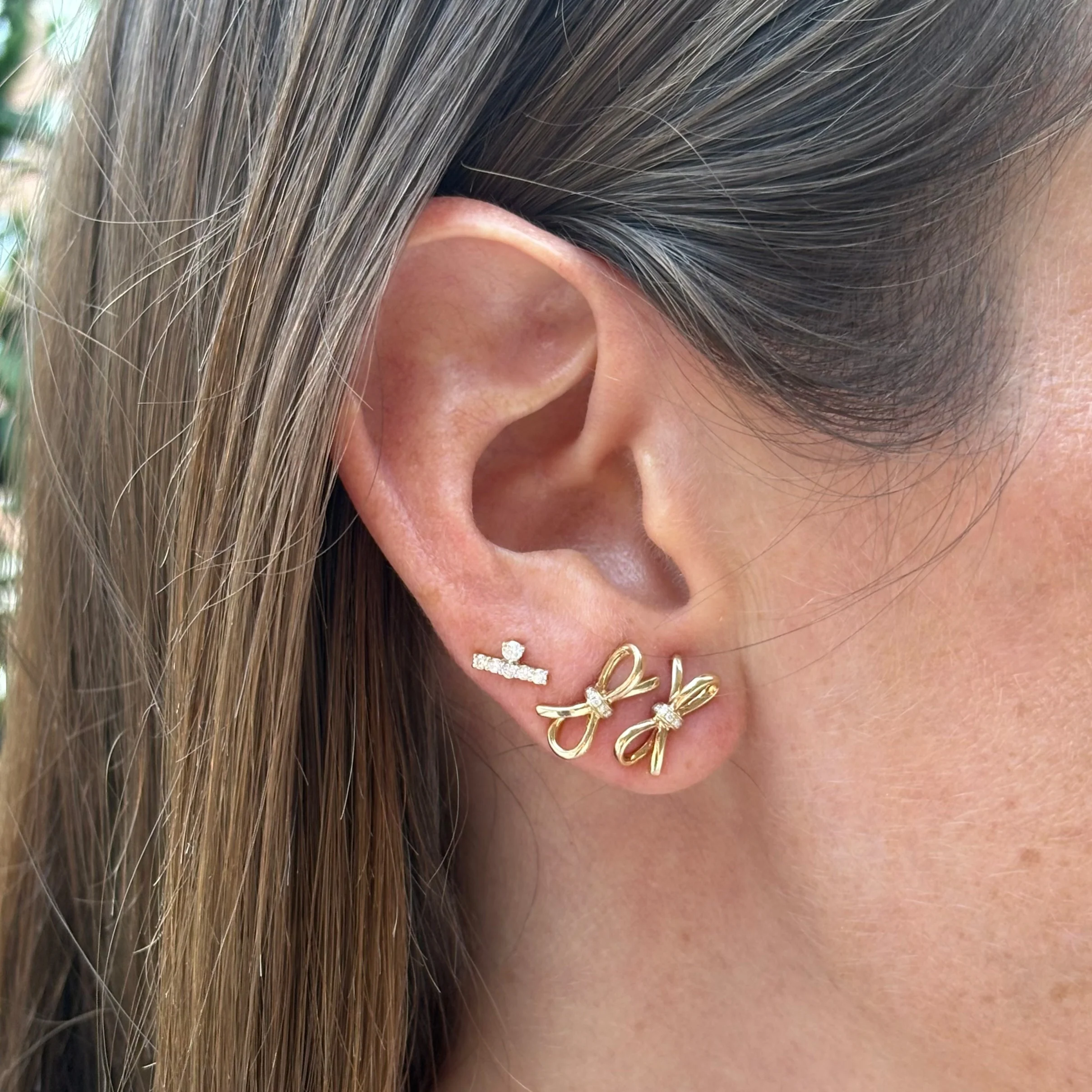 Grace Mini Gold Bow Studs - Image 3